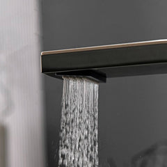 Sleek modern faucet installation in stylish bathroom