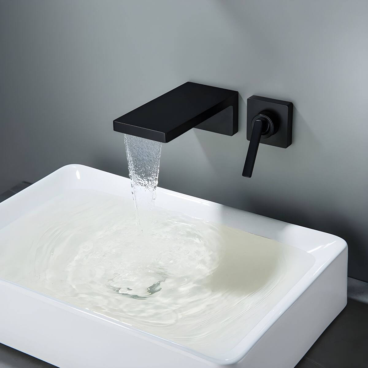 Faucet in a modern bathroom with stylish decor