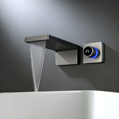 Low arc wall mounted faucet with touch opening