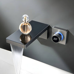 Low arc wall mounted faucet with touch opening