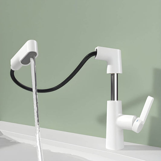 Modern touch-activated faucet in white color