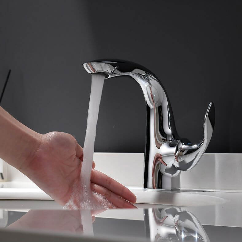 Elegant Copper Vessel Sink Faucet in Chrome