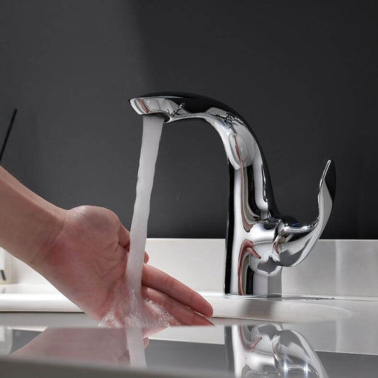 Elegant Copper Vessel Sink Faucet in Chrome