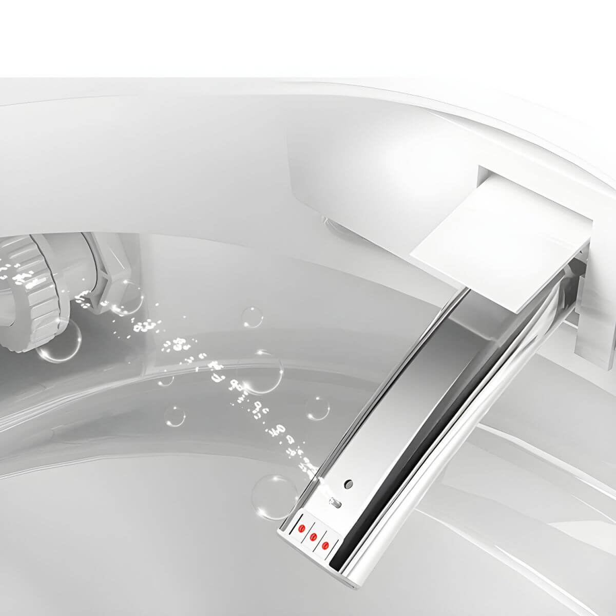 Vitreous china wall mount bidet detail