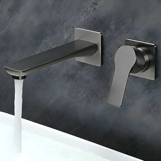 Elegant wall mounted copper faucet in black