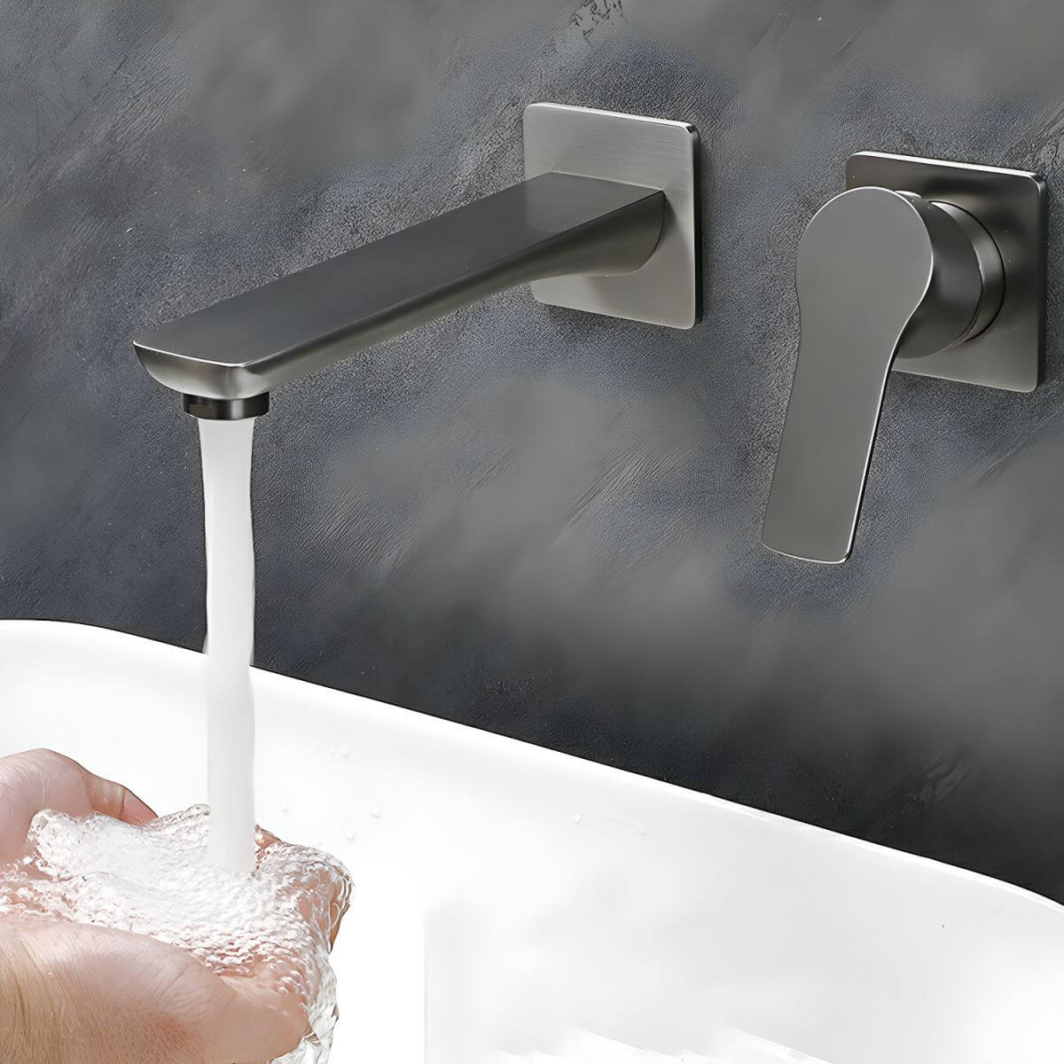 Wall mounted faucet with included handle