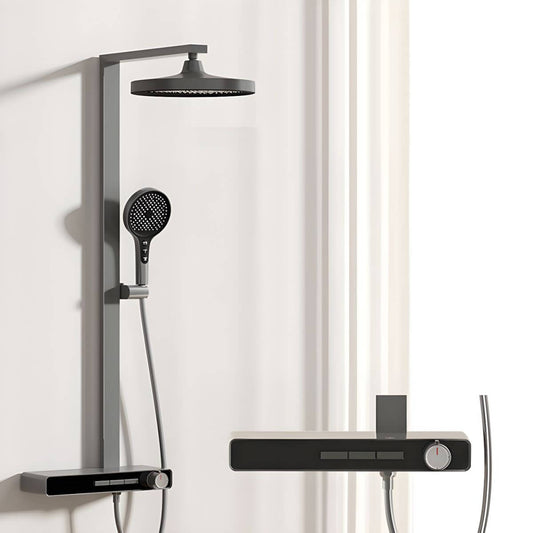 Elegant wall-mounted copper shower system