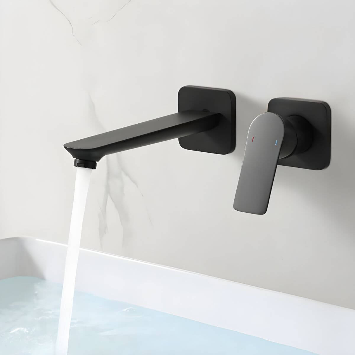 Elegant wall mounted copper touch faucet in silver finish