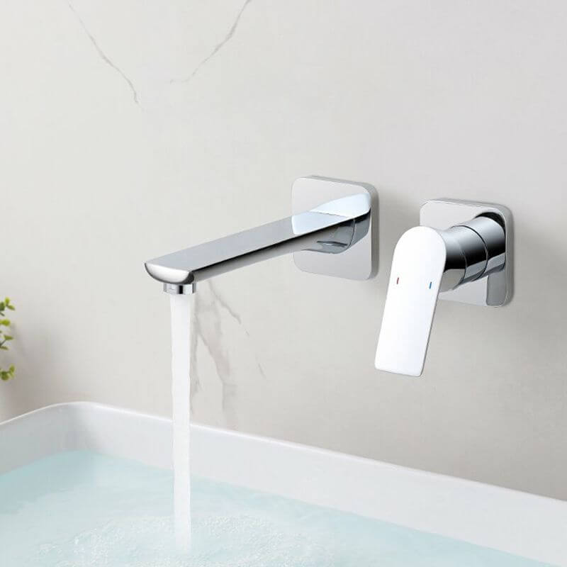 Wall mounted faucet with low arc spout