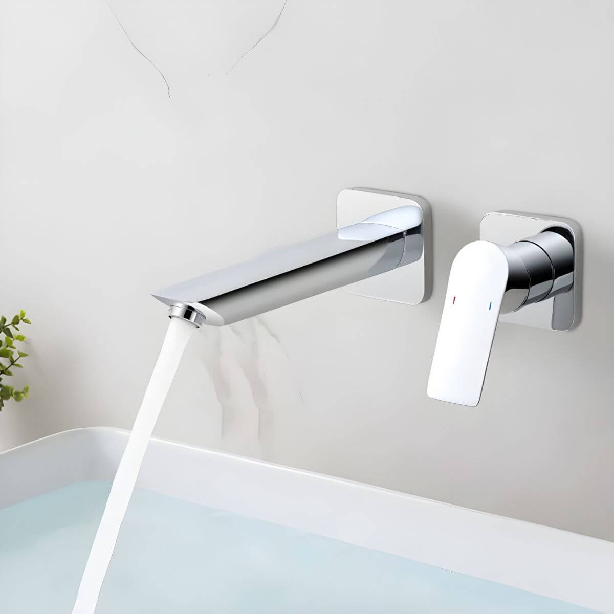 Sleek modern design of the lever handle faucet