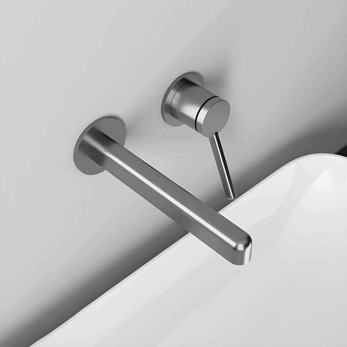 White Wall Mounted Touch Faucet