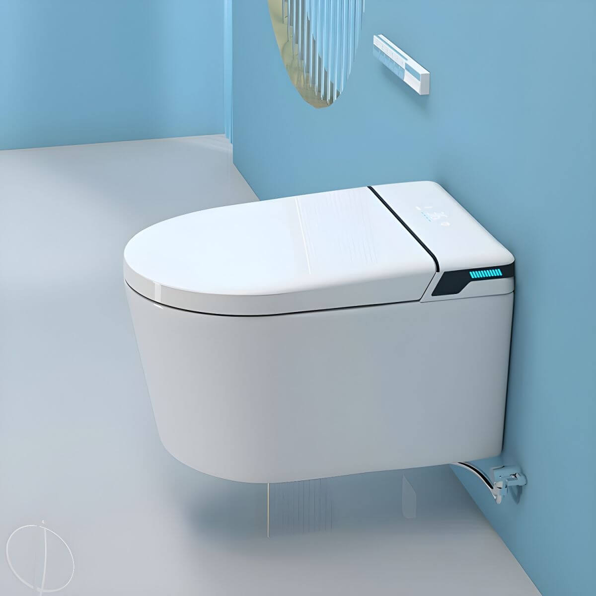 Modern bathroom with bidet installed