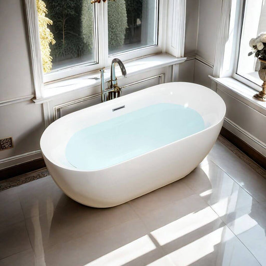 Elegant white freestanding bathtub