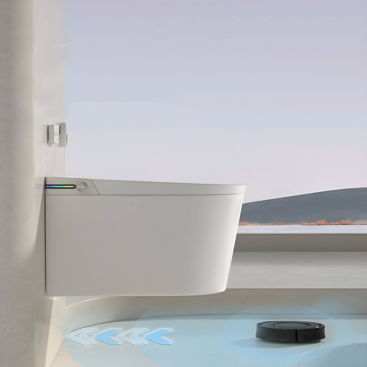 Elegant White Wall Mount Bidet front view