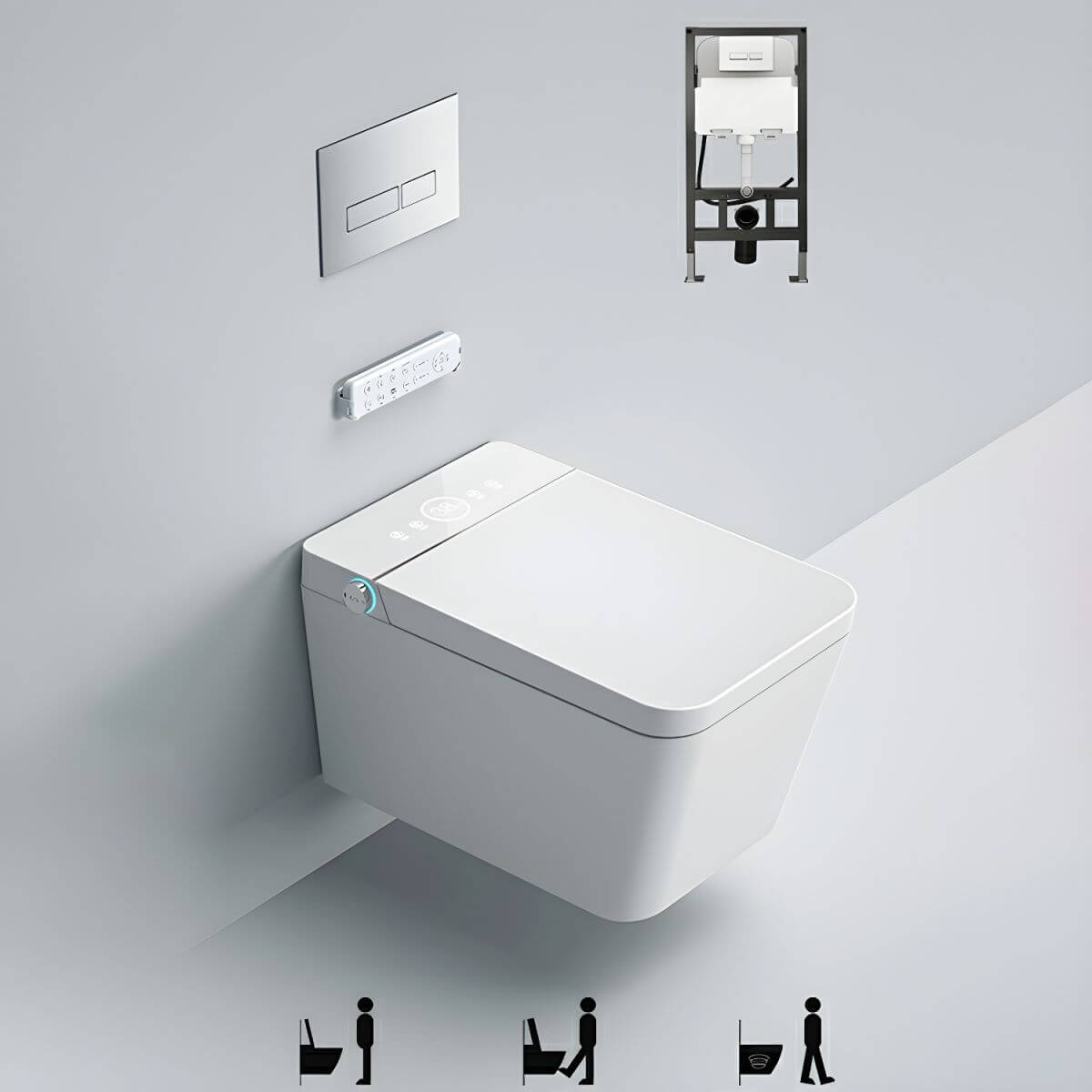 Elegant white wall mount bidet