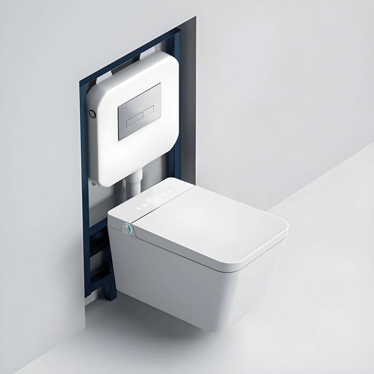 Sleek white finish of bidet