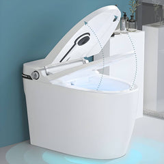 Antimicrobial floor mount bidet close-up