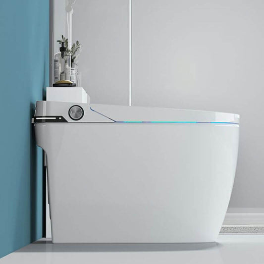 Antimicrobial floor mount bidet close-up