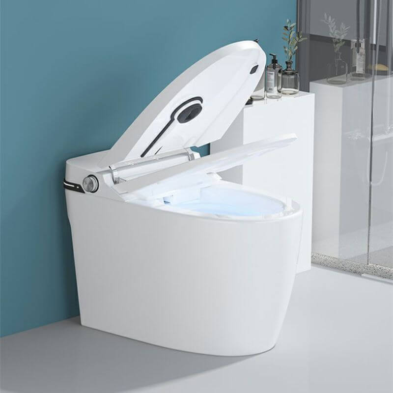 White vitreous china bidet with elegant design