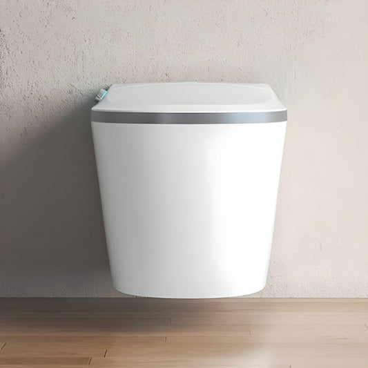 Elongated wall mount bidet in white