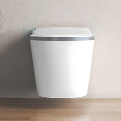 Elongated wall mount bidet in white