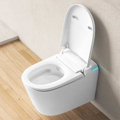 Modern grey elongated wall mount bidet