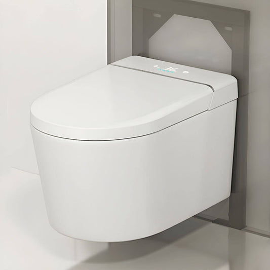 Elongated White Wall-Mount Bidet front view