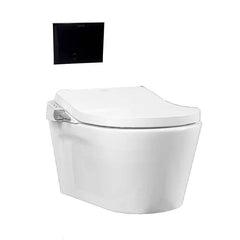 Modern white wall mount bidet with elongated bowl shape