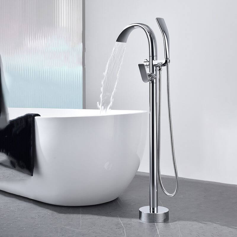 Waterfall flow feature of the bathtub faucet