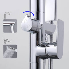 Side view of the free standing bathtub faucet