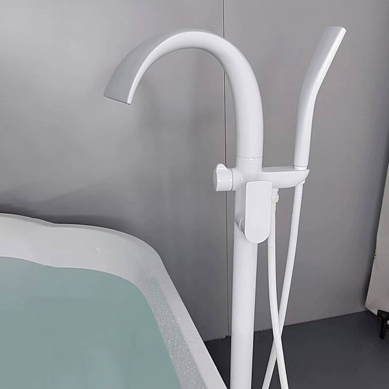 Modern chrome-plated copper bathtub faucet in grey