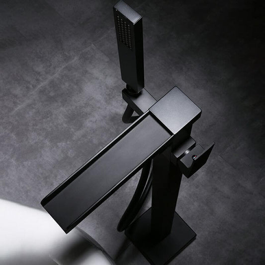 Modern Floor Mounted Bathtub Faucet with Hand Shower