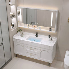 Versatile white bathroom vanity design