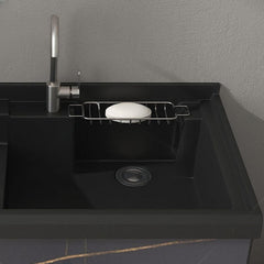 Modern bathroom vanity with metallic faucet