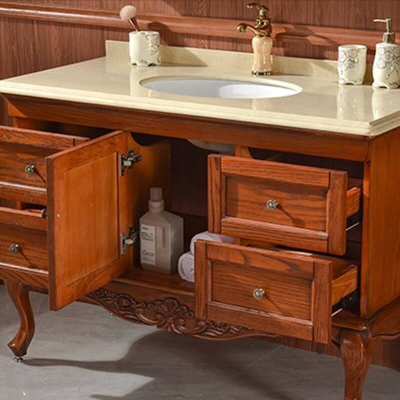 Free-standing Bathroom Vanity in Brown Wood