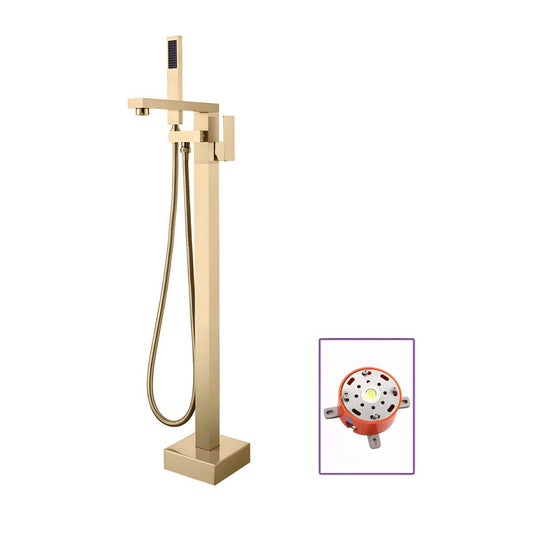 Modern copper bathtub faucet with hand shower and valve for stylish bathroom upgrade