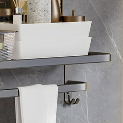 Textured finish of the grey bathroom accessory