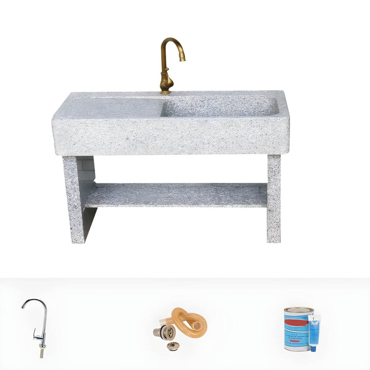 Scratch resistant marble console sink