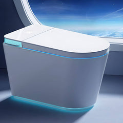 White floor mount bidet