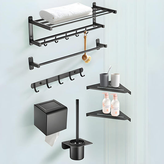 Industrial bathroom shelf accessory kit