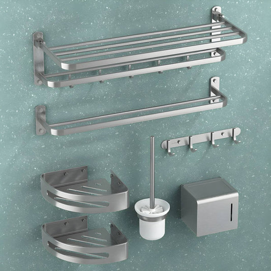 Industrial towel bar set in a modern bathroom