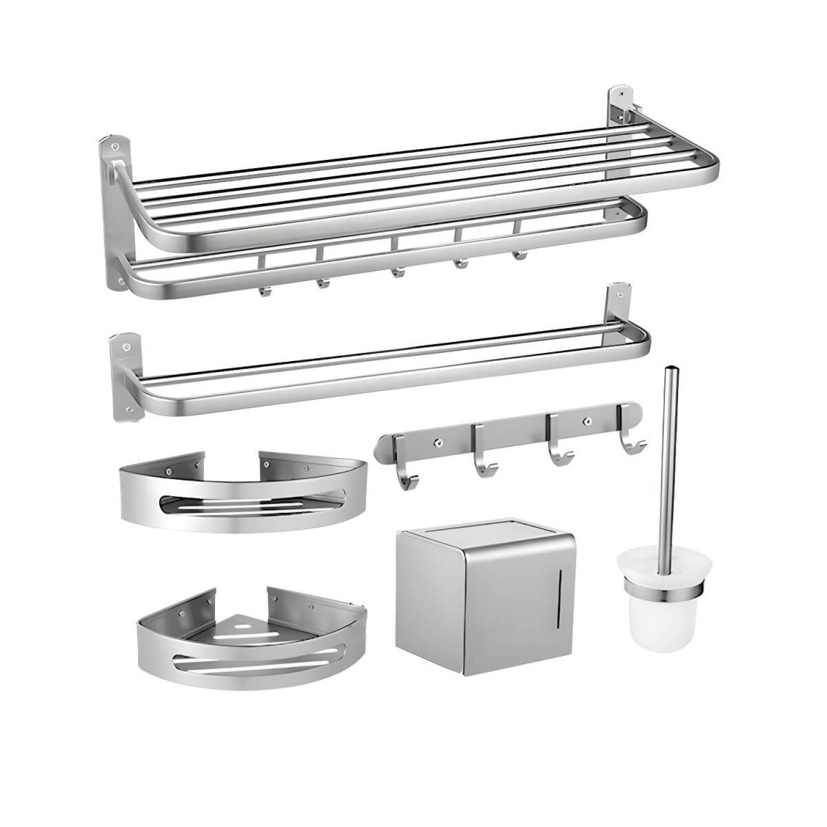 Easy installation towel rack with mounting hardware