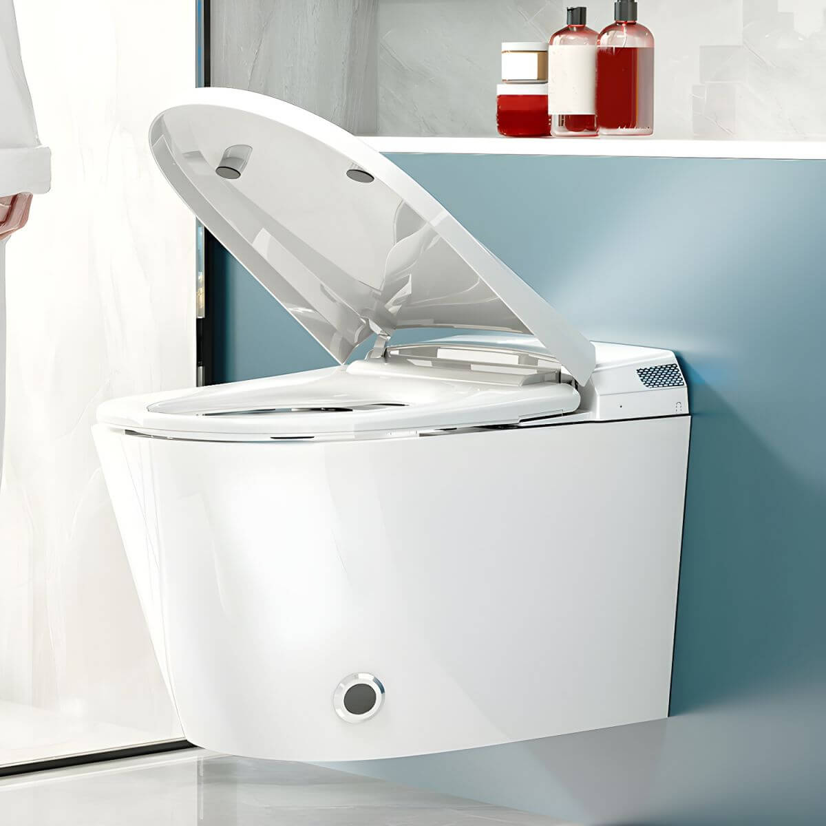 Stylish white and black bidet