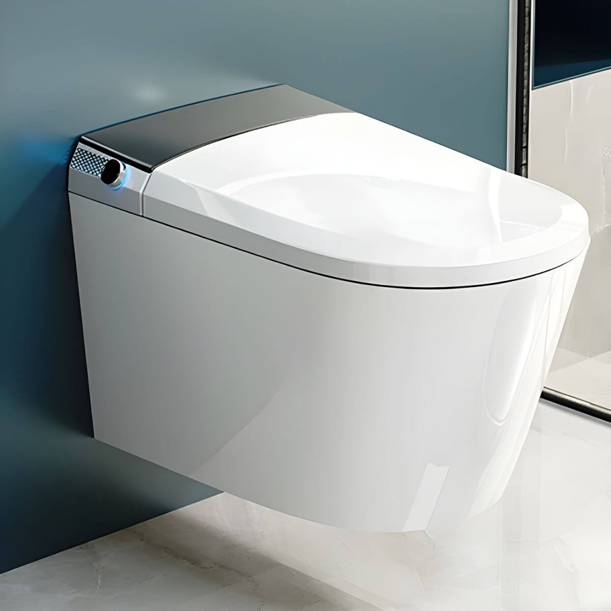 White elongated bidet with antimicrobial protection