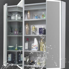 sleek silver finish medicine cabinet