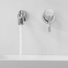 chrome wall mounted faucet with low arc spout