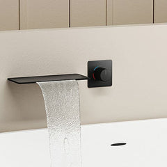 Close-up of touch-activated faucet handle