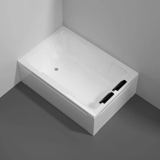 Modern bathtub design against a stylish wall