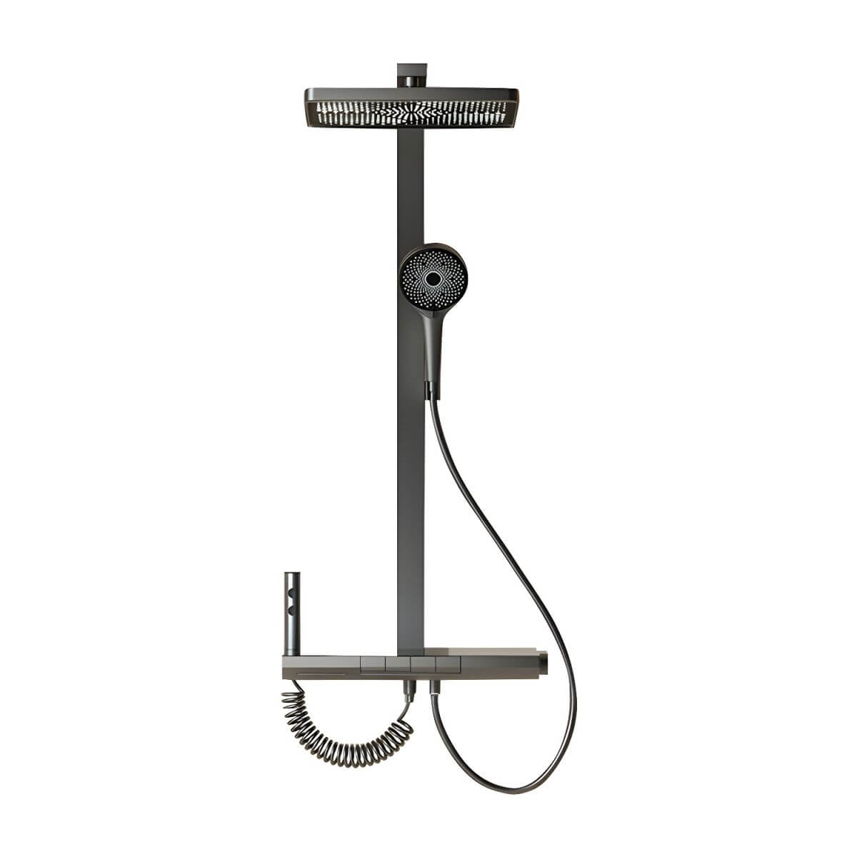 Elegant White Shower System with Hose