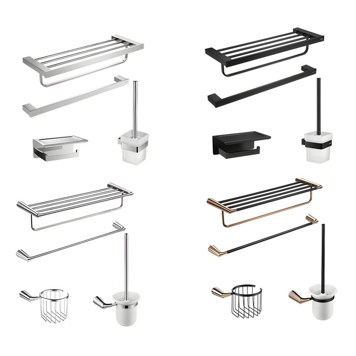 Sleek Bathroom Organization Set